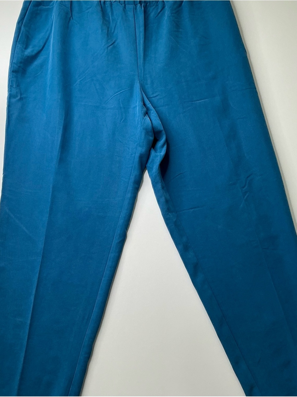 ALFANI Pants Women's Pull Up Casual Elastic Waist Tapered Size L Blue New